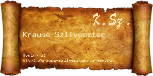 Krause Szilveszter névjegykártya